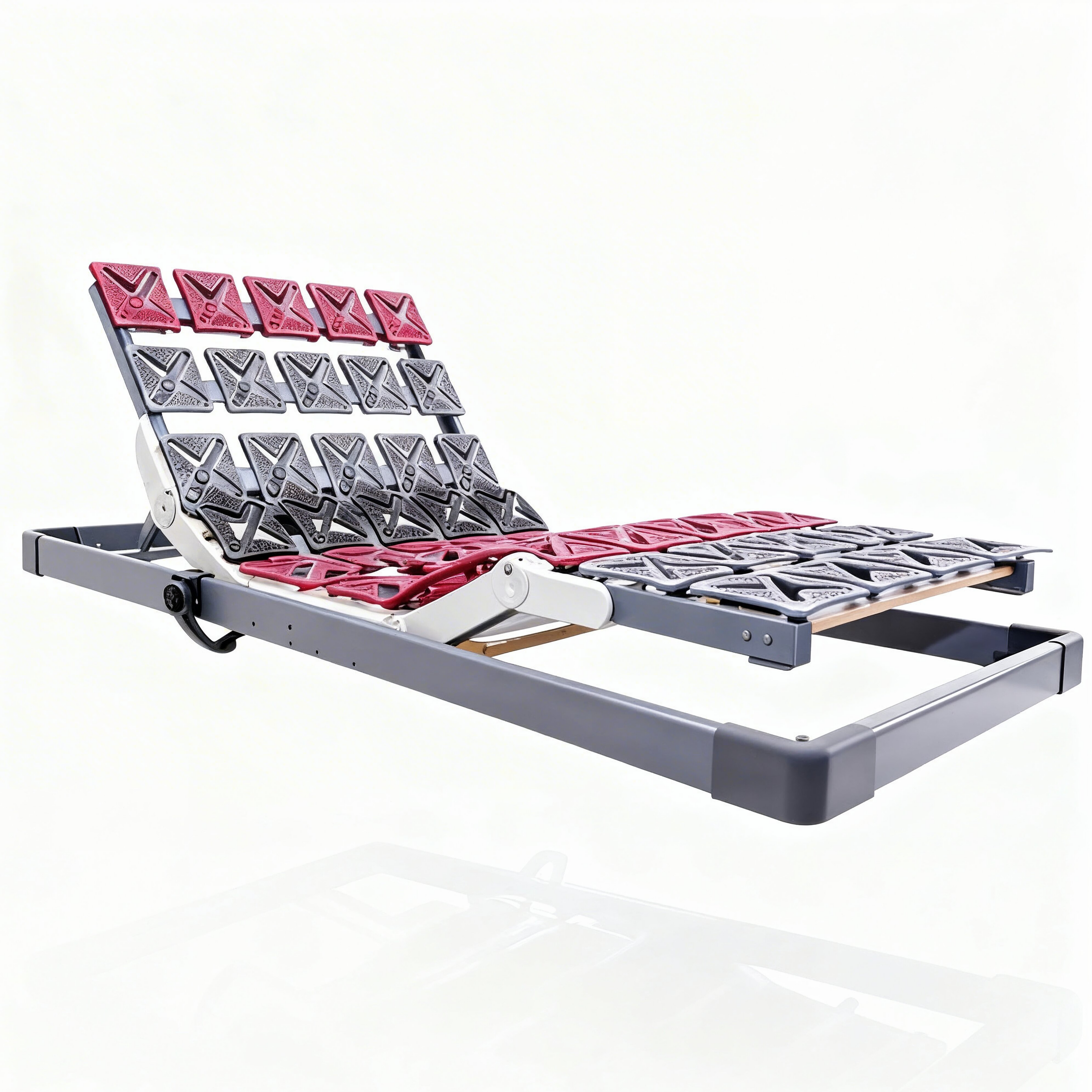 Luxupur® OrthoFlex Premium elektrisch verstellbarer Tellerlattenrost mit punktelastischem Teller-System in Detailansicht