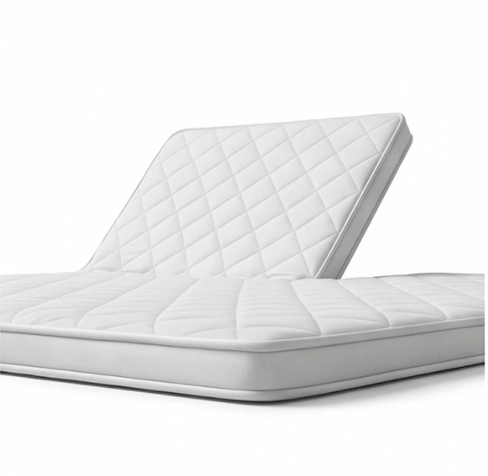Luxupur OrthoTop Split-Topper auf Matratze mit hochgeklapptem Kopfteil – handgefertigter Premium Topper aus deutscher Manufaktur für maximalen Liegekomfort auf verstellbaren Lattenrosten