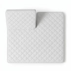 Luxupur OrthoTop Split-Topper in der Draufsicht mit geteiltem Kopfteil und feiner Rautensteppung – handgefertigter Premium Topper aus deutscher Manufaktur, individuell nach Maß gefertigt