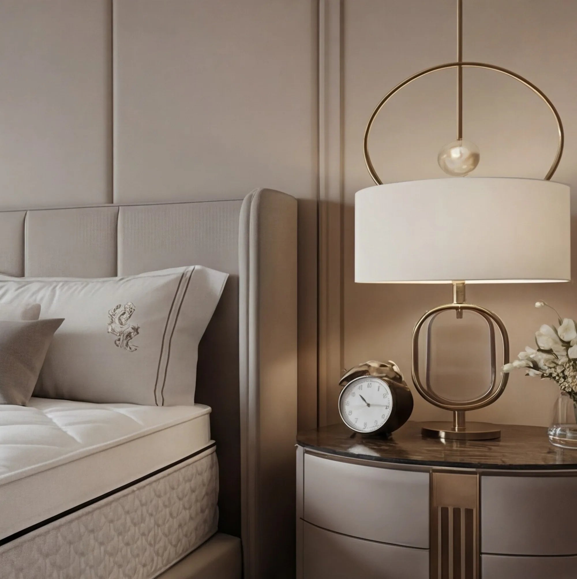 Luxupur® OrthoTop Topper im edlen Schlafzimmer-Ambiente – Premium Schlafkomfort mit luxuriösem Designanspruch
