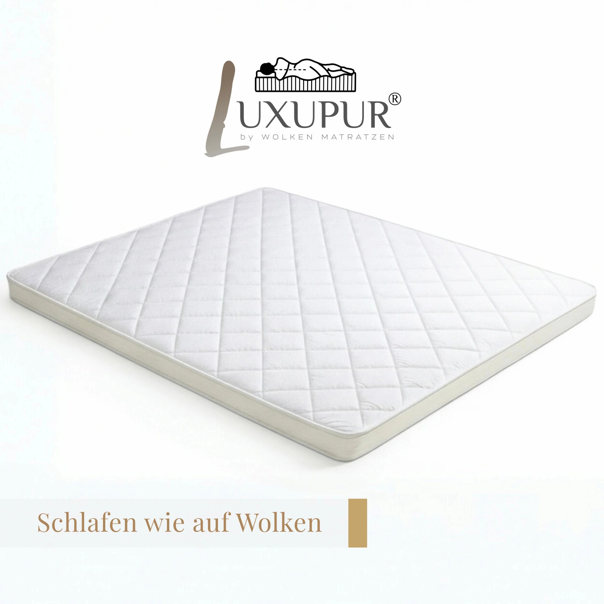 Luxupur OrthoTop Topper mit Markenlogo Luxupur by Wolken Matratzen, Premium-Topper gefertigt in Deutschland
