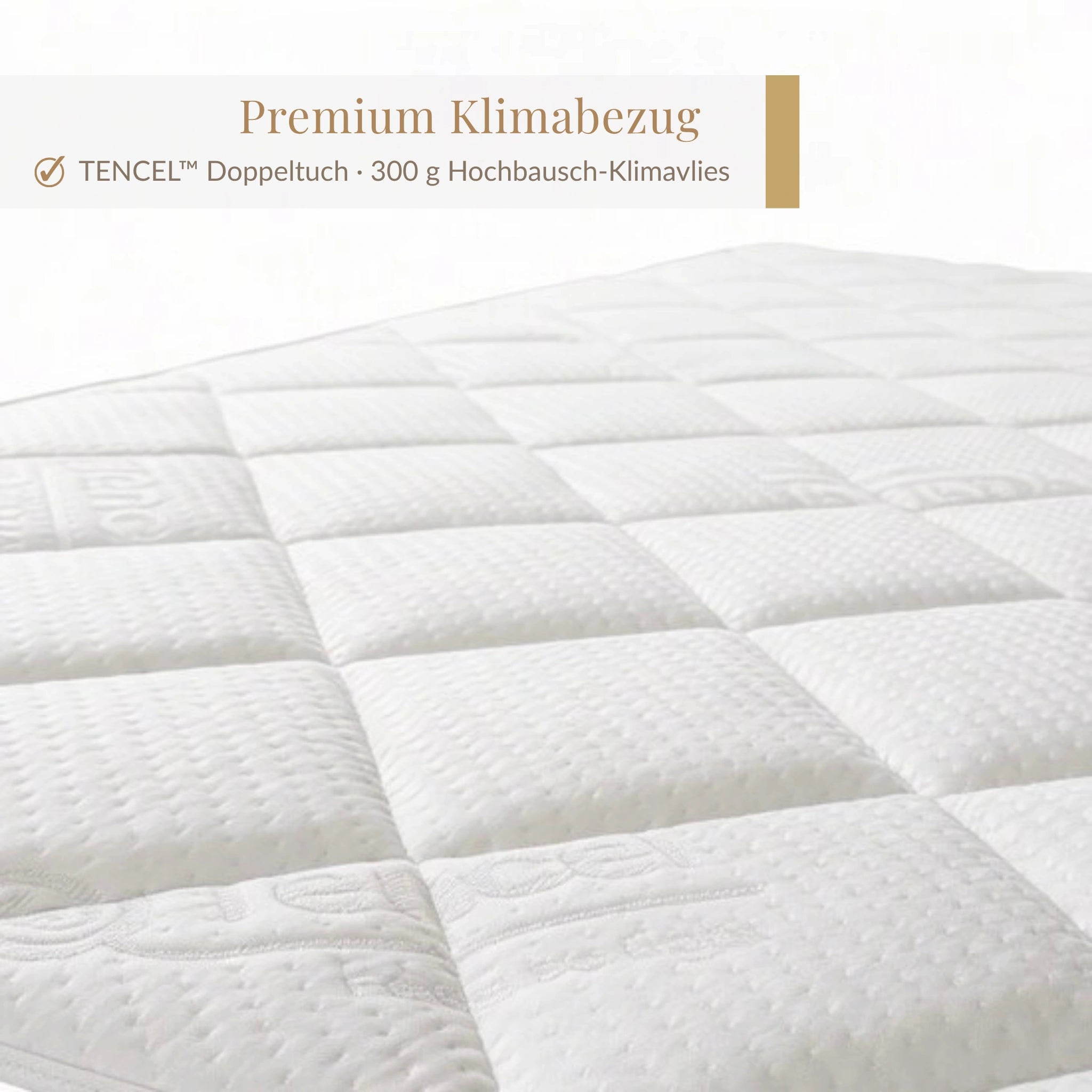 Luxupur OrthoTop Topper mit TENCEL Premium-Klimabezug, Doppeltuch mit 300 g Hochbausch-Klimavlies
