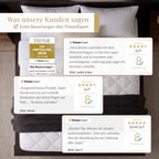 Kundenbewertungen zum Luxupur OrthoTop Topper über ProvenExpert, mehrfach als gut und sehr gut empfohlen
